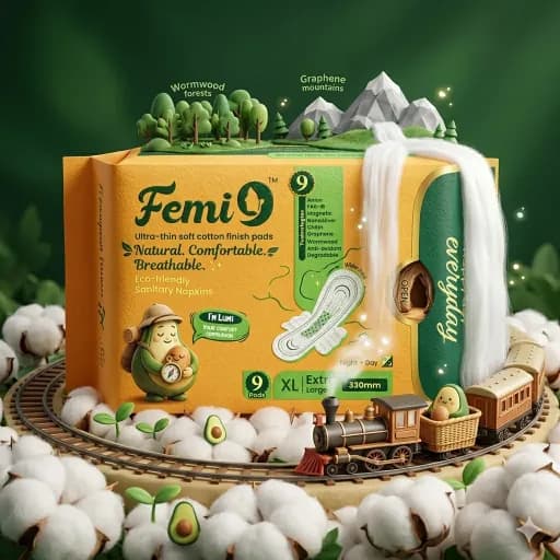 Femi9-330mm Extra-Large 9 Pads (Double Wings)
